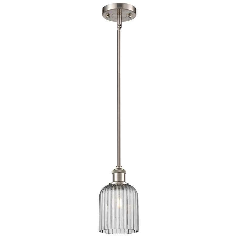 Image 1 Ballston Bridal Veil 5" Stem Hung Mini Pendant Satin Nickel Seedy