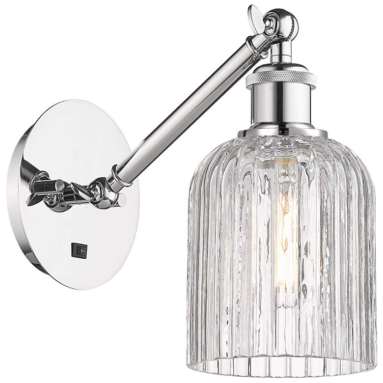 Image 1 Ballston Bridal Veil 9"H Chrome Vertically Adjustable Sconce w/ Clear