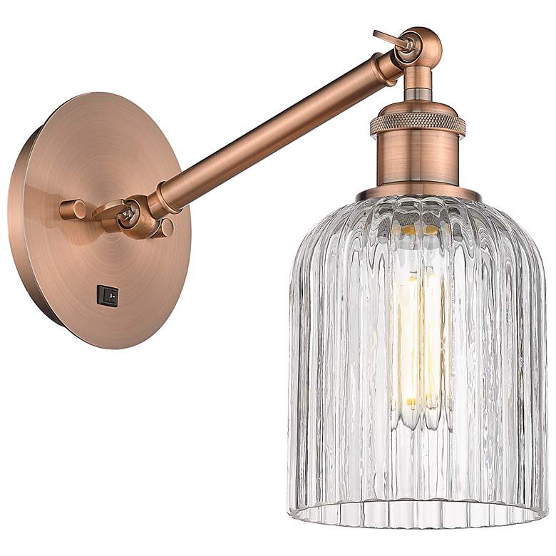 Image 1 Ballston Bridal Veil 9"H Copper Vertically Adjustable Sconce w/ Clear