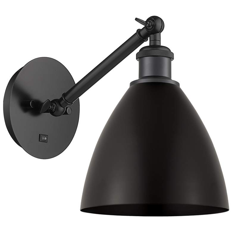 Image 1 Ballston Bristol 12 1/4" High Matte Black Wall Sconce