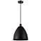Ballston Bristol 12" Wide Matte Black Corded Mini Pendant