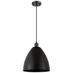 Ballston Bristol 12" Wide Matte Black Corded Mini Pendant
