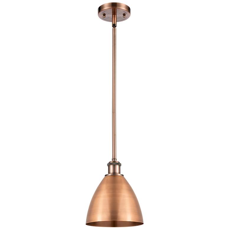 Image 1 Ballston Bristol 7 1/2" Wide Antique Copper Mini Pendant
