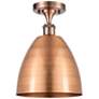 1_Ballston Bristol 9" Wide Antique Copper Ceiling Light