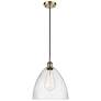 Ballston Bristol Glass 12" LED Mini Pendant - Antique Brass - Seedy Sh