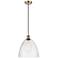 Ballston Bristol Glass 12" LED Mini Pendant - Antique Brass - Seedy Sh