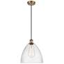 Ballston Bristol Glass 12" LED Mini Pendant - Brushed Brass - Seedy Sh