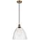 Ballston Bristol Glass 12" LED Mini Pendant - Brushed Brass - Seedy Sh