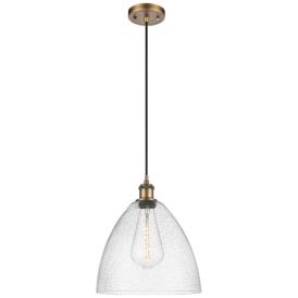Ballston Bristol Glass 12" LED Mini Pendant - Brushed Brass - Seedy Sh Ballston Bristol Glass 12" LED Mini Pendant - Brushed Brass - Seedy Sh