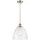Ballston Bristol Glass 12" LED Mini Pendant - Brushed Satin Nickel - S