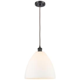 Ballston Bristol Glass 12" LED Mini Pendant - Oil Rubbed Bronze - Whit Ballston Bristol Glass 12" LED Mini Pendant - Oil Rubbed Bronze - Whit