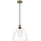 Ballston Bristol Glass 12" Mini Pendant - Brushed Brass - Clear Shade