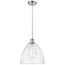 Ballston Bristol Glass 12" Mini Pendant - Brushed Satin Nickel - Seedy