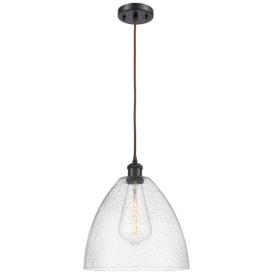 Ballston Bristol Glass 12" Mini Pendant - Oil Rubbed Bronze - Seedy Sh Ballston Bristol Glass 12" Mini Pendant - Oil Rubbed Bronze - Seedy Sh