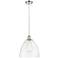 Ballston Bristol Glass 12" Mini Pendant - Polished Nickel - Clear Shad