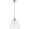 Ballston Bristol Glass 12" Mini Pendant - Polished Nickel - Seedy Shad