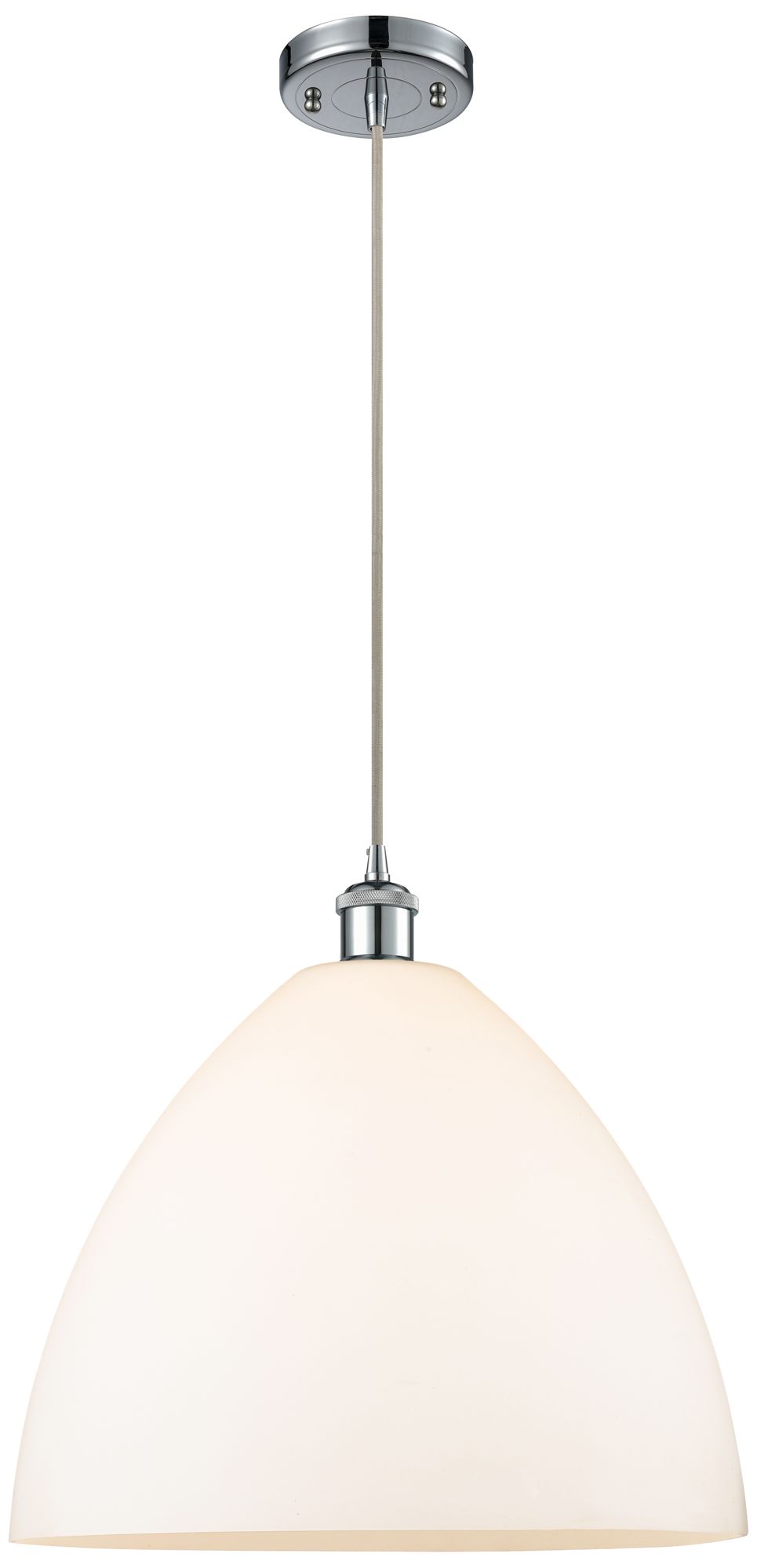 Ballston Bristol Glass 16" Chrome LED Pendant w/White Made to Order