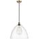 Ballston Bristol Glass 16" Antique Brass Pendant With Clear Shade