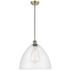 Ballston Bristol Glass 16" Antique Brass Pendant With Seedy Shade