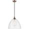 Ballston Bristol Glass 16" Antique Copper LED Pendant With Seedy Shade