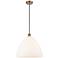 Ballston Bristol Glass 16" Brushed Brass Pendant With Matte White Shad