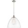 Ballston Bristol Glass 16" Brushed Satin Nickel Pendant With Clear Sha