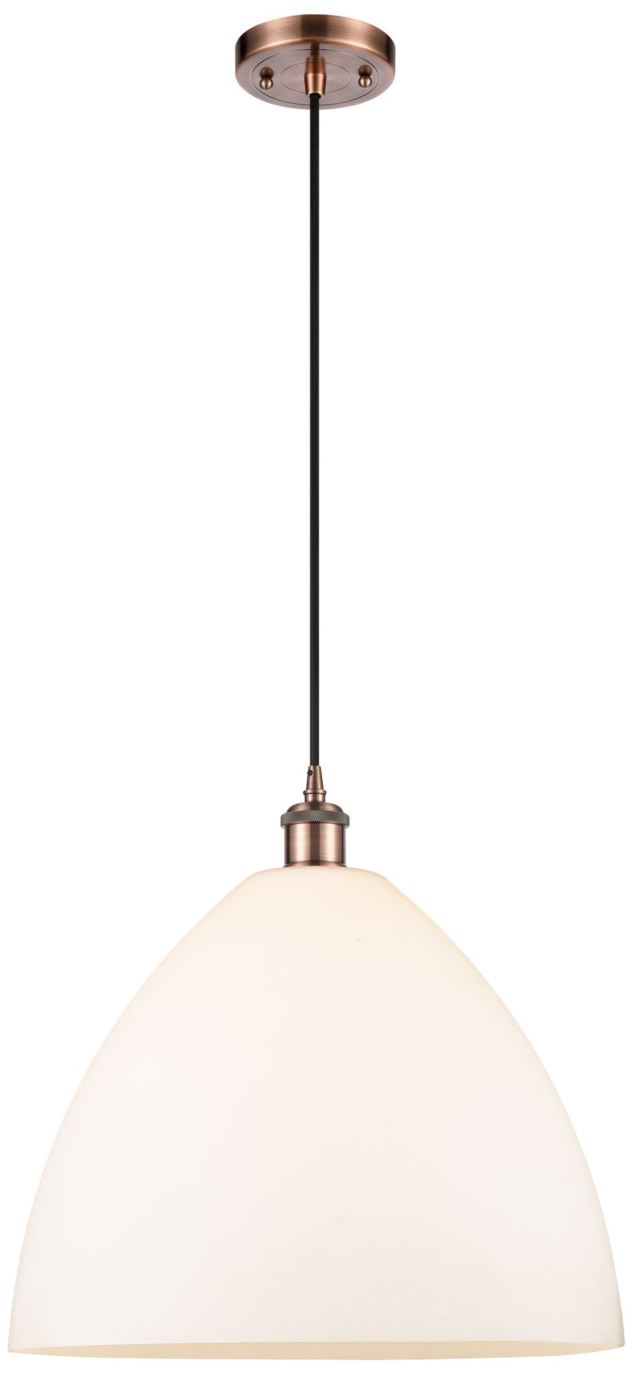 Ballston Bristol Glass 16" Copper Pendant w/Matte White Made to Order
