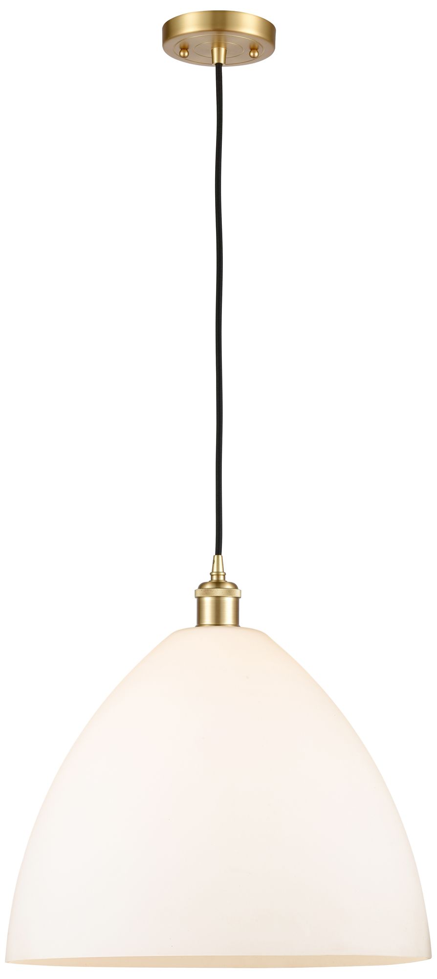 Ballston Bristol Glass 16" Gold LED Pendant w/Matte White Made to Orde