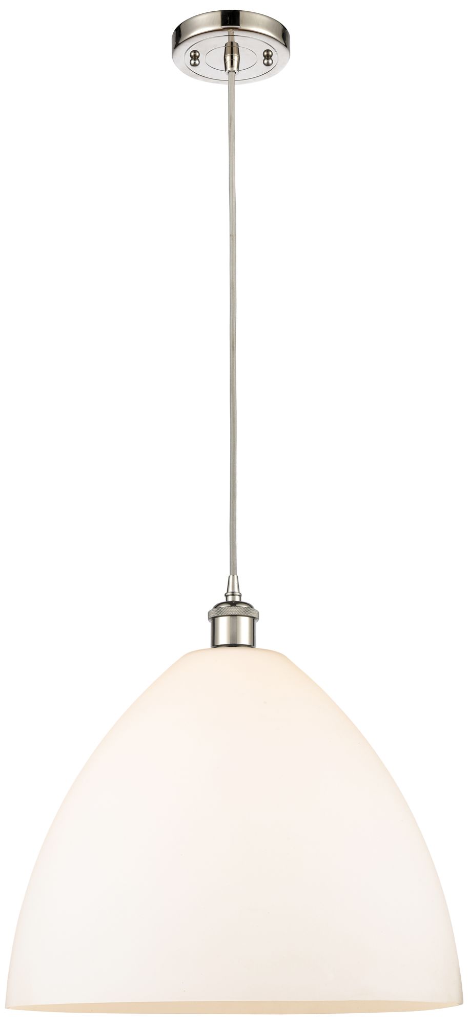 Ballston Bristol Glass 16" Nickel Pendant w/Matte White Sh Made to Ord