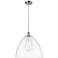Ballston Bristol Glass 16" Polished Chrome LED Pendant With Clear Shad