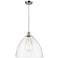 Ballston Bristol Glass 16" Polished Chrome LED Pendant With Seedy Shad
