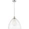 Ballston Bristol Glass 16" Polished Nickel LED Pendant With Clear Shad