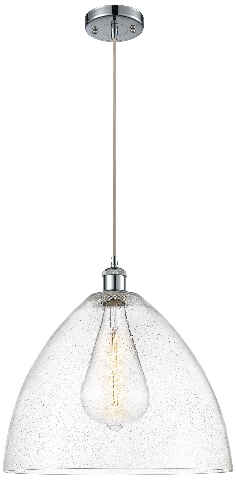 Ballston Bristol Glass 16" Polished Chrome Pendant w/Seedy Made to Order