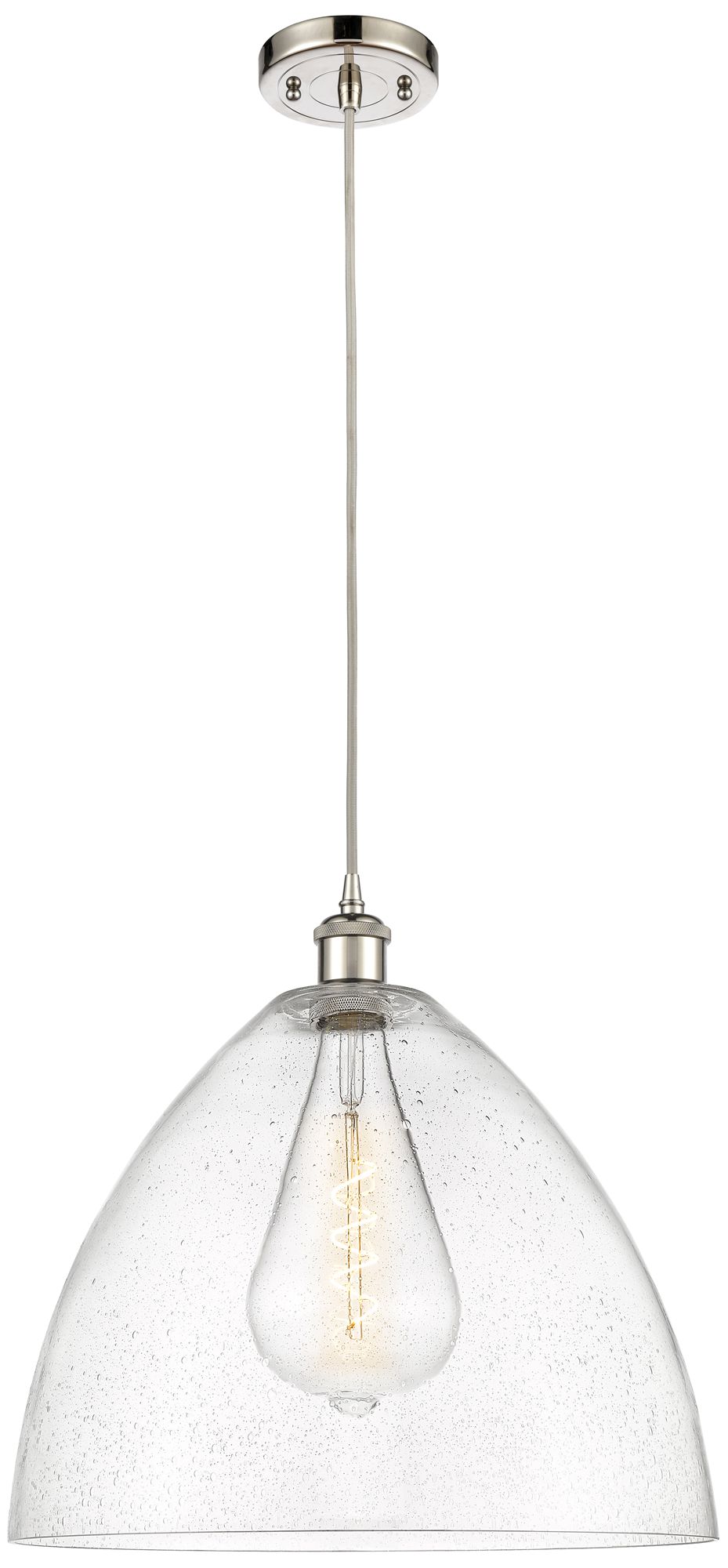 Ballston Bristol Glass 16" Polished Nickel Pendant w/Seedy Made to Order