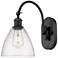 Ballston Bristol Glass 8" Incandescent Sconce - Black Finish - Seedy S