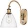 Ballston Bristol Glass 8" Incandescent Sconce - Brass Finish - Clear S