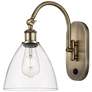 Ballston Bristol Glass 8" Incandescent Sconce - Brass Finish - Clear S