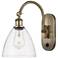 Ballston Bristol Glass 8" Incandescent Sconce - Brass Finish - Clear S