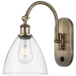 Ballston Bristol Glass 8" Incandescent Sconce - Brass Finish - Clear S