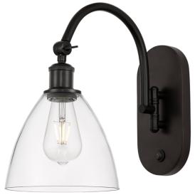 Ballston Bristol Glass 8" Incandescent Sconce - Bronze Finish - Clear Ballston Bristol Glass 8" Incandescent Sconce - Bronze Finish - Clear