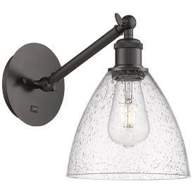 Ballston Bristol Glass 8" Incandescent Sconce - Bronze Finish - Seedy Ballston Bristol Glass 8" Incandescent Sconce - Bronze Finish - Seedy