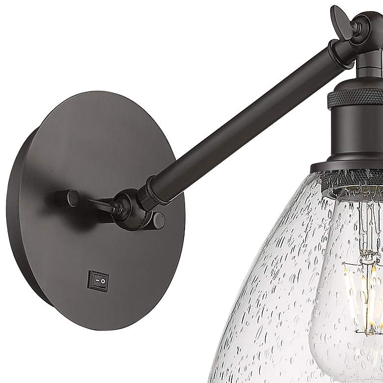 Image 2 Ballston Bristol Glass 8" Incandescent Sconce - Bronze Finish - Seedy  more views
