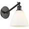 Ballston Bristol Glass 8" Incandescent Sconce - Bronze Finish - White