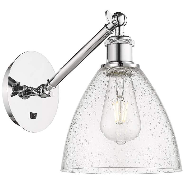 Image 1 Ballston Bristol Glass 8" Incandescent Sconce - Chrome Finish - Seedy