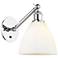 Ballston Bristol Glass 8" Incandescent Sconce - Chrome Finish - White
