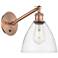 Ballston Bristol Glass 8" Incandescent Sconce - Copper Finish - Clear