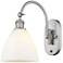 Ballston Bristol Glass 8" Incandescent Sconce - Nickel Finish - White