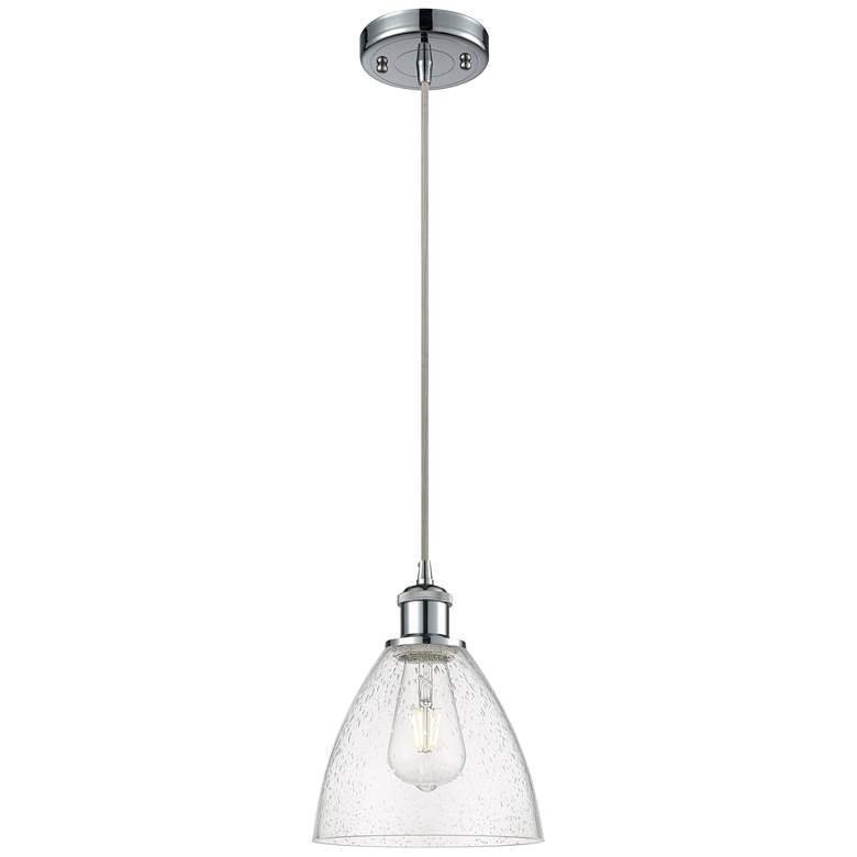 Image 1 Ballston Bristol Glass 8" LED Mini Pendant - Polished Chrome - Seedy S