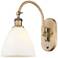 Ballston Bristol Glass 8" LED Sconce - Brass Finish - Matte White Shad