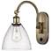 Ballston Bristol Glass 8" LED Sconce - Brass Finish - Seedy Shade